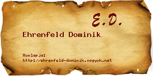 Ehrenfeld Dominik névjegykártya